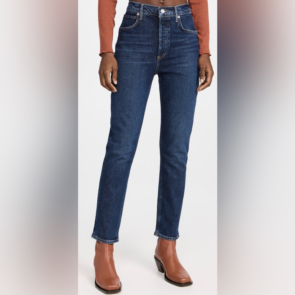 AGOLDE Riley High Rise Straight Crop Divided Sz 25